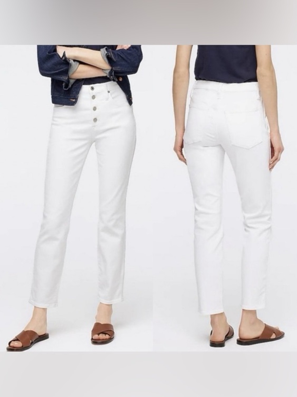 J. Crew White Vintage Straight High-Rise Button-Fly Women's Jeans Sz 30